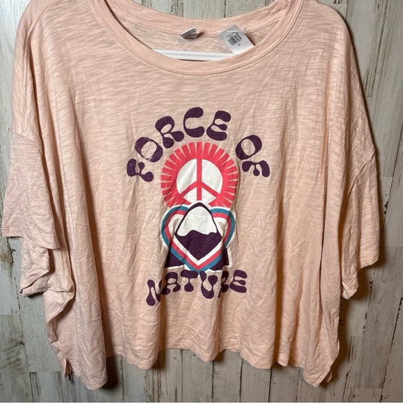 Old Navy Size 3X Light Pink FORCE OF NATURE Graphic Short Sleeve Womens Top NWT! - Picture 2 of 15